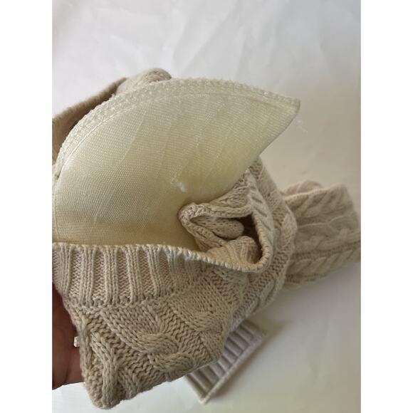 Evereve Alexis Strong Shoulder Cable Pullover Sweater Women’s Small Cream - Picture 8 of 10